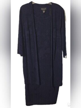 1 Piece Mock 2 Pc Jacket Sheath Textured Floral Fabric 20W Dress Desk To Dinner